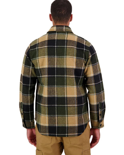Denver Check Coloured Swanndri Mens Kiaraki V3 Wool Shacket on white background #colour_denver-check