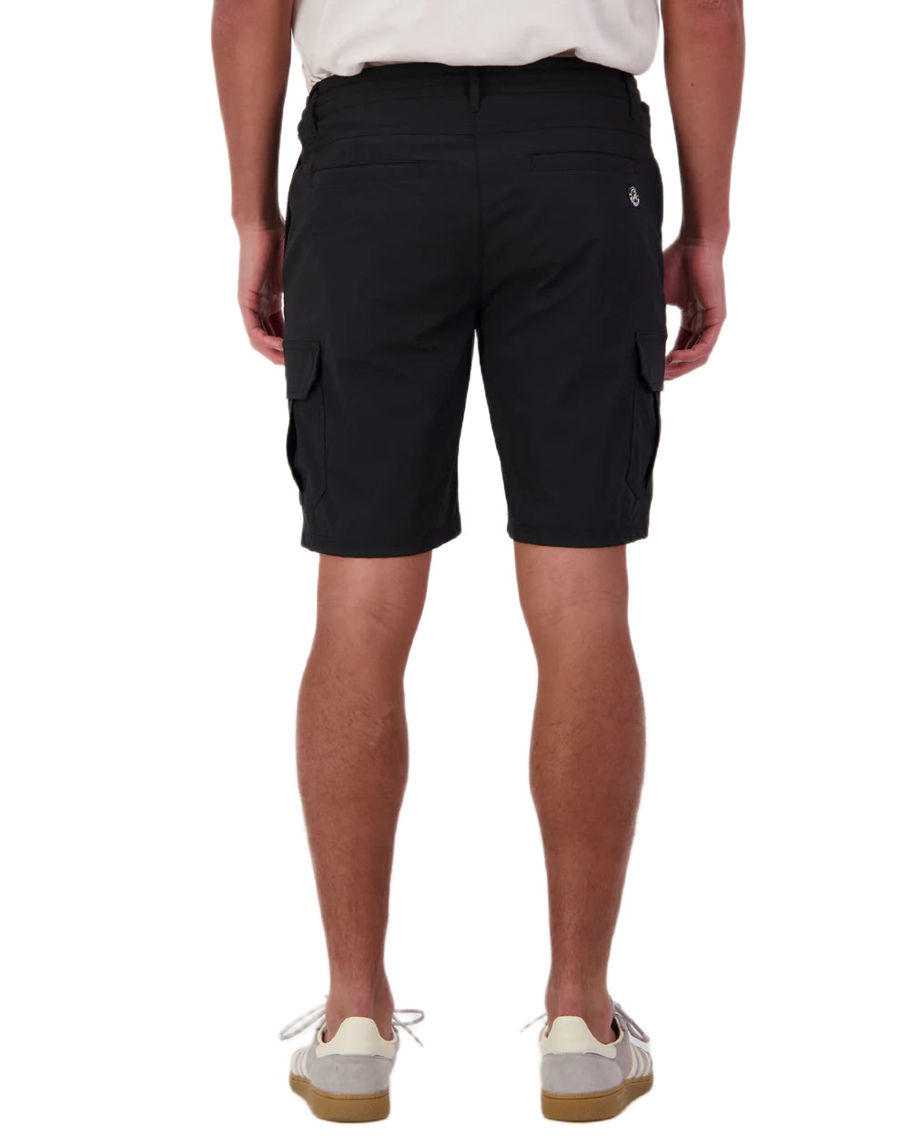 Black coloured Swanndri Mens Lawson Walk Shorts on white background #colour_black
