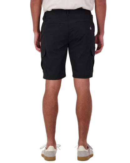 Black coloured Swanndri Mens Lawson Walk Shorts on white background #colour_black