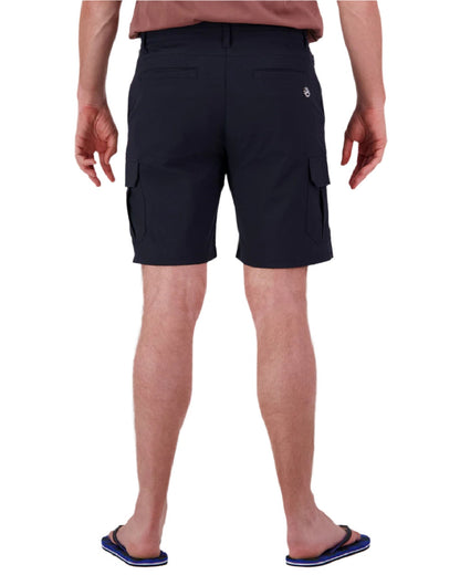 Navy Coloured Swanndri Mens Lawson Walk Shorts on white background #colour_navy