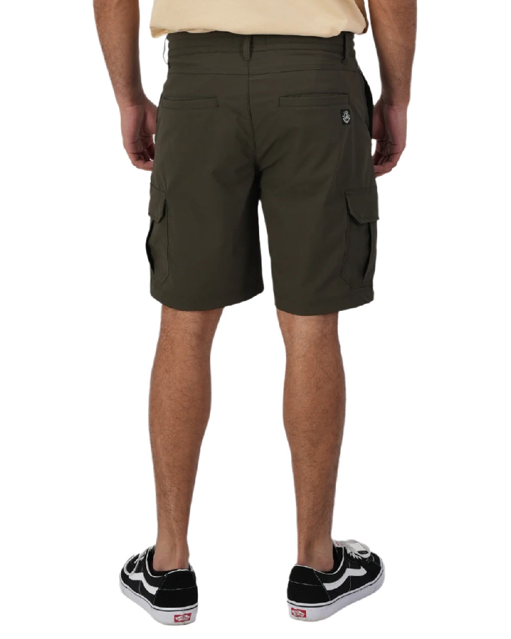 Olive Coloured Swanndri Mens Lawson Walk Shorts on white background #colour_olive