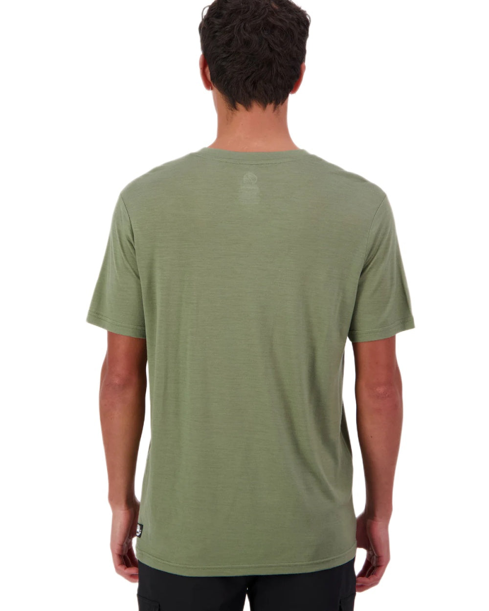 Clover Coloured Swanndri Mens Merino Fusion T-Shirt on white background #colour_clover
