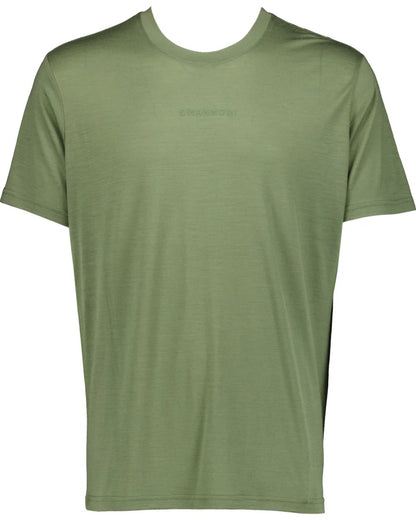 Clover Coloured Swanndri Mens Merino Fusion T-Shirt on white background #colour_clover