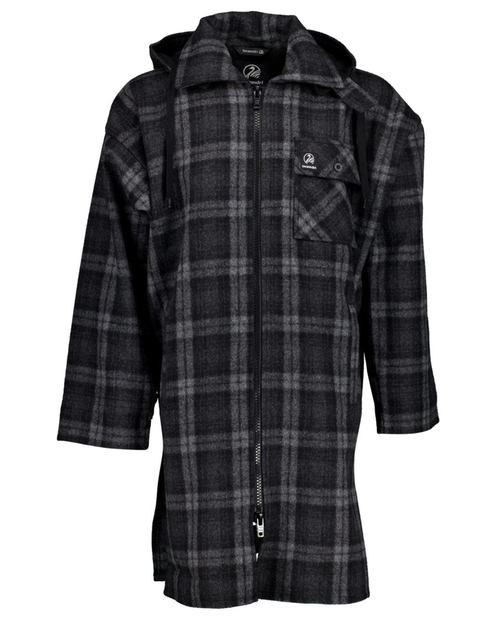 Edwards Check Coloured Swanndri Mens Mosgiel Wool Bushshirt with Zip-up Front on white background #colour_edwards-check