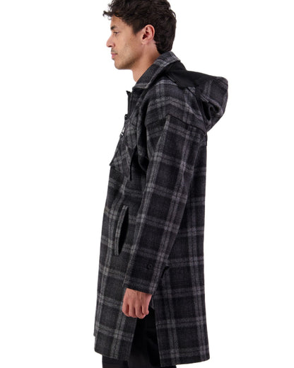 Edwards Check Coloured Swanndri Mens Mosgiel Wool Bushshirt with Zip-up Front on white background #colour_edwards-check