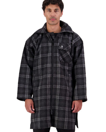 Edwards Check Coloured Swanndri Mens Mosgiel Wool Bushshirt with Zip-up Front on white background #colour_edwards-check