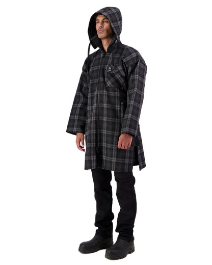 Edwards Check Coloured Swanndri Mens Mosgiel Wool Bushshirt with Zip-up Front on white background #colour_edwards-check