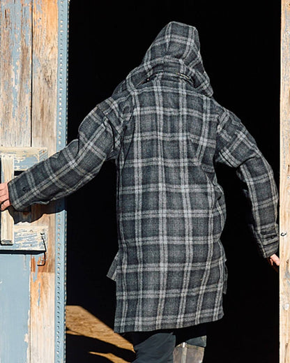 Edwards Check Coloured Swanndri Mens Mosgiel Wool Bushshirt with Zip-up Front on outdoor background #colour_edwards-check
