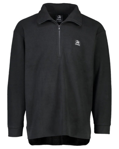 Black Coloured Swanndri Mens Motu Fleece Pullover on white background #colour_black