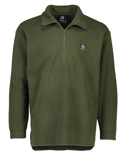 Olive Coloured Swanndri Mens Motu Fleece Pullover on white background #colour_olive