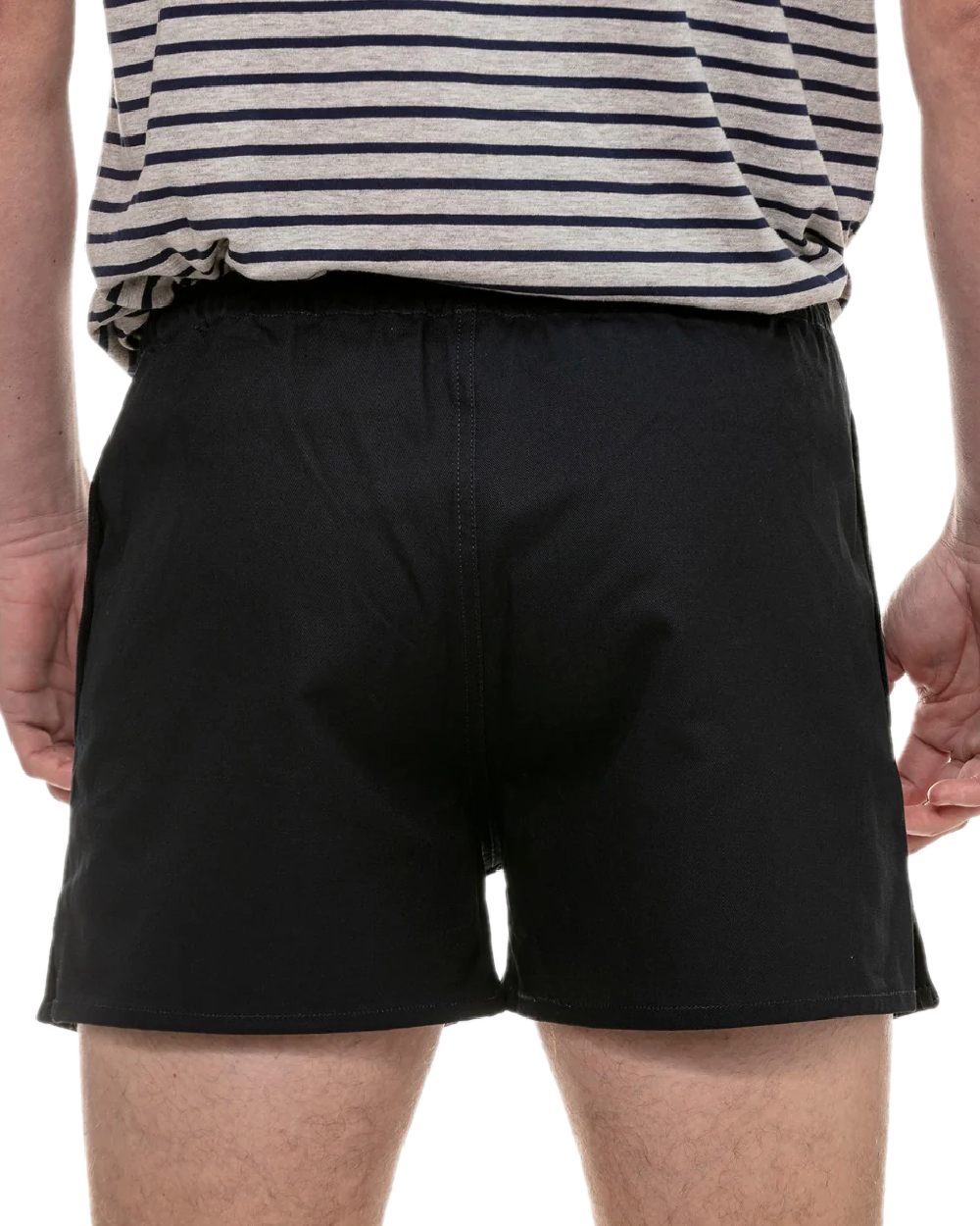 Navy Coloured Swanndri Mens Rugby Short on white background #colour_navy