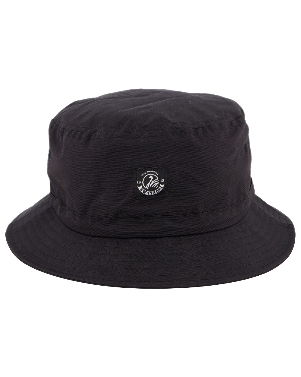 Black Coloured Swanndri Murrays Bay V2 Bucket Hat on white background #colour_black