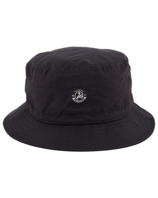 Black Coloured Swanndri Murrays Bay V2 Bucket Hat on white background #colour_black
