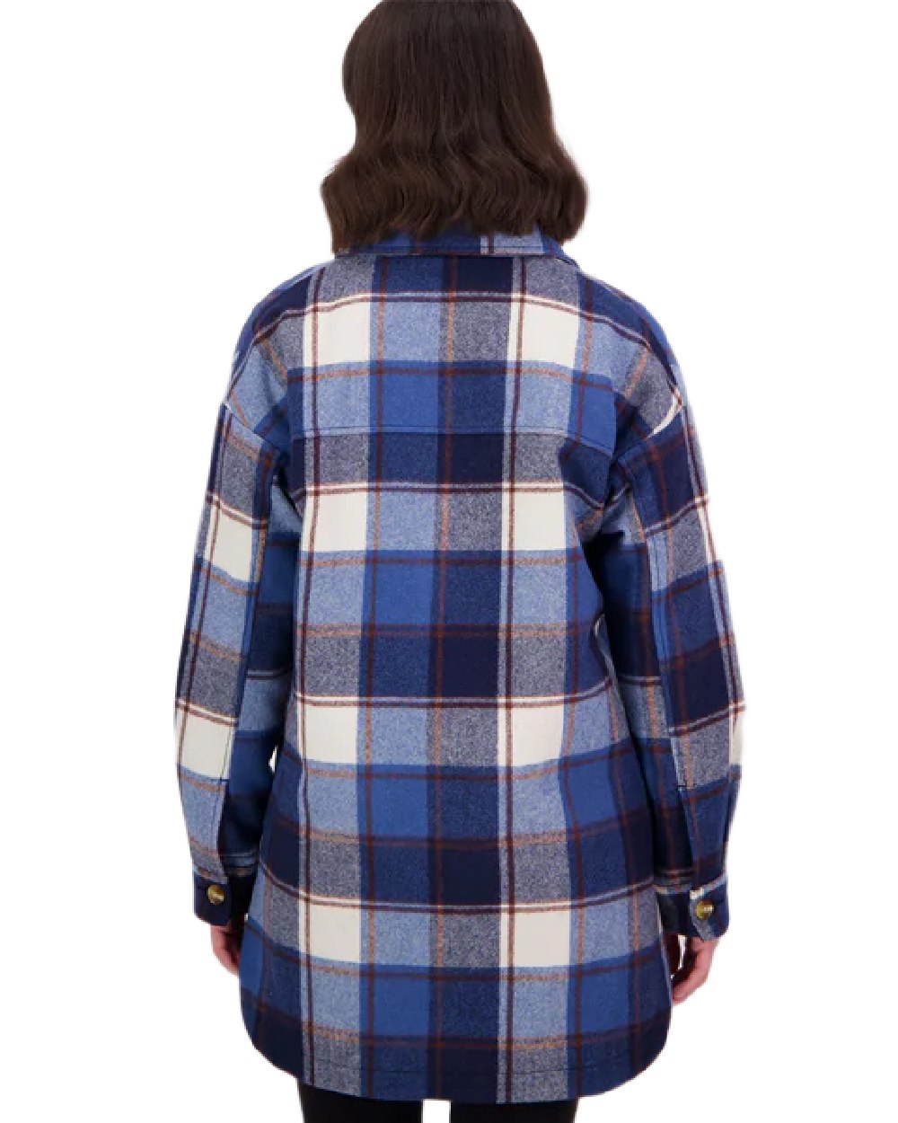 Fitzroy Check Coloured Swanndri Womens Anchorage Longline Jacket on white background #colour_fitzroy-check