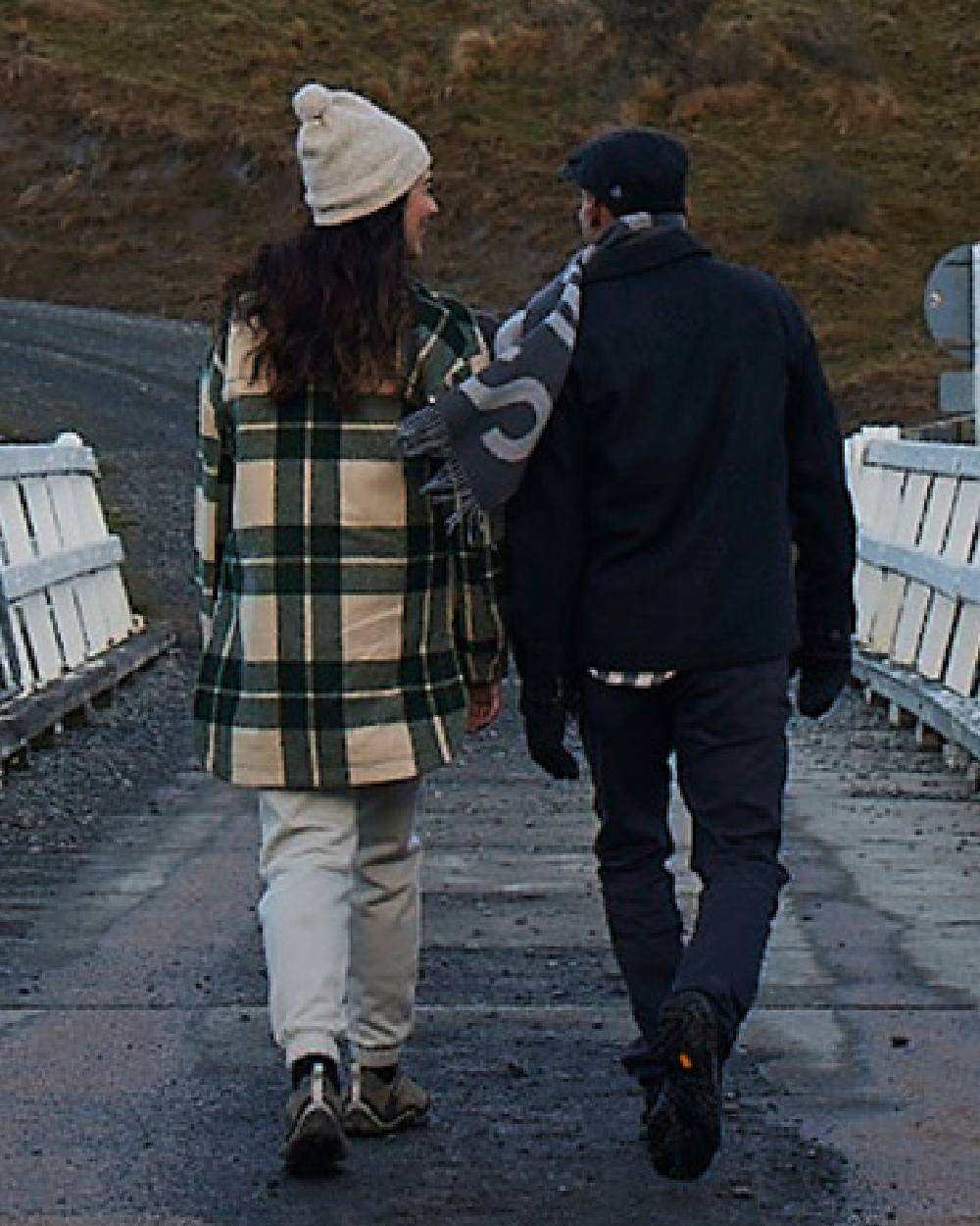 Limestone Check Coloured Swanndri Womens Anchorage Longline Jacket on outdoor background #colour_limestone-check