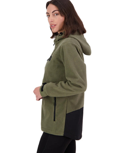 Forest Coloured Swanndri Womens High Rock Stormshield Jacket on white background #colour_forest