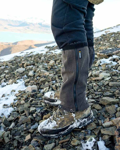 Black Coloured Swazi Ali-Gaiters on outdoor background #colour_black