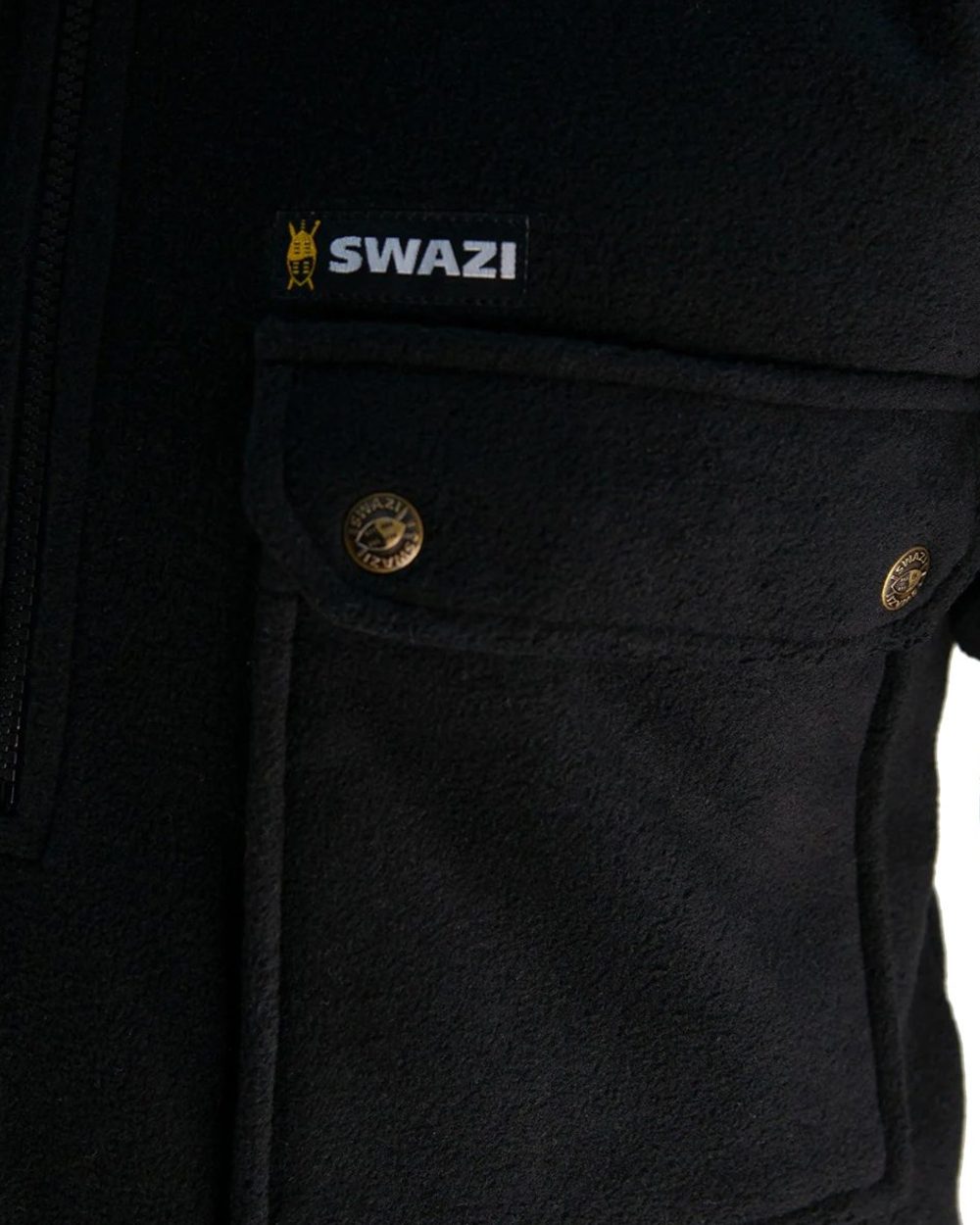 Black Coloured Swazi Back 40 Shirt on white background #colour_black