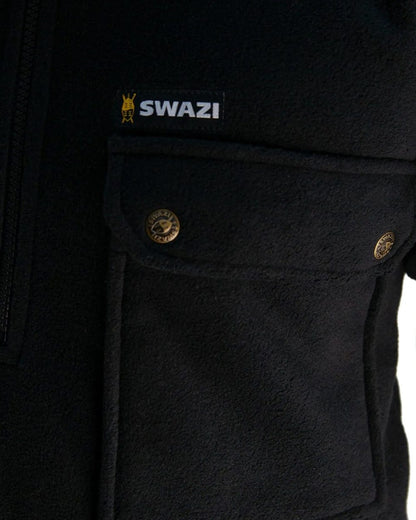 Black Coloured Swazi Back 40 Shirt on white background #colour_black