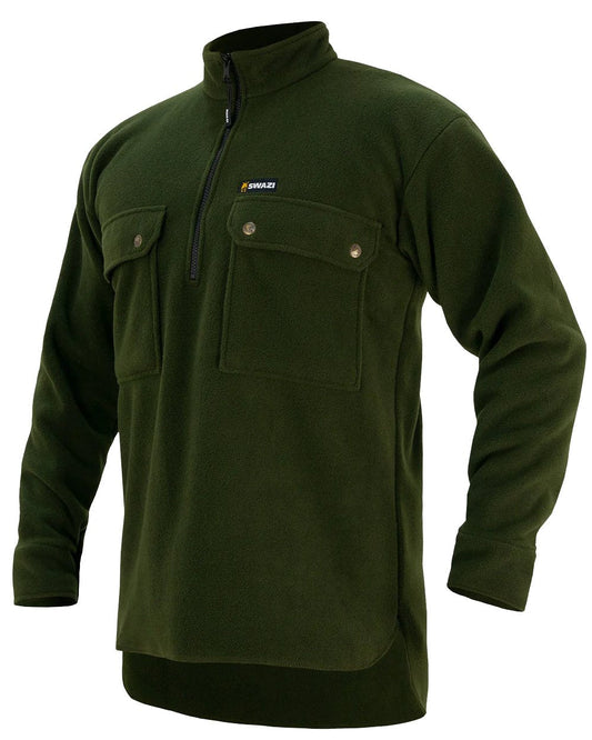 Olive Coloured Swazi Back 40 Shirt on white background #colour_olive