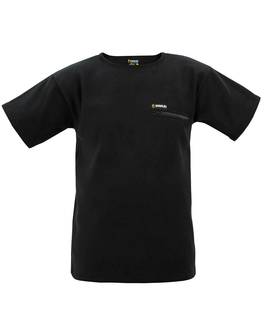 Black Coloured Swazi Bushmans Tee on white background #colour_black