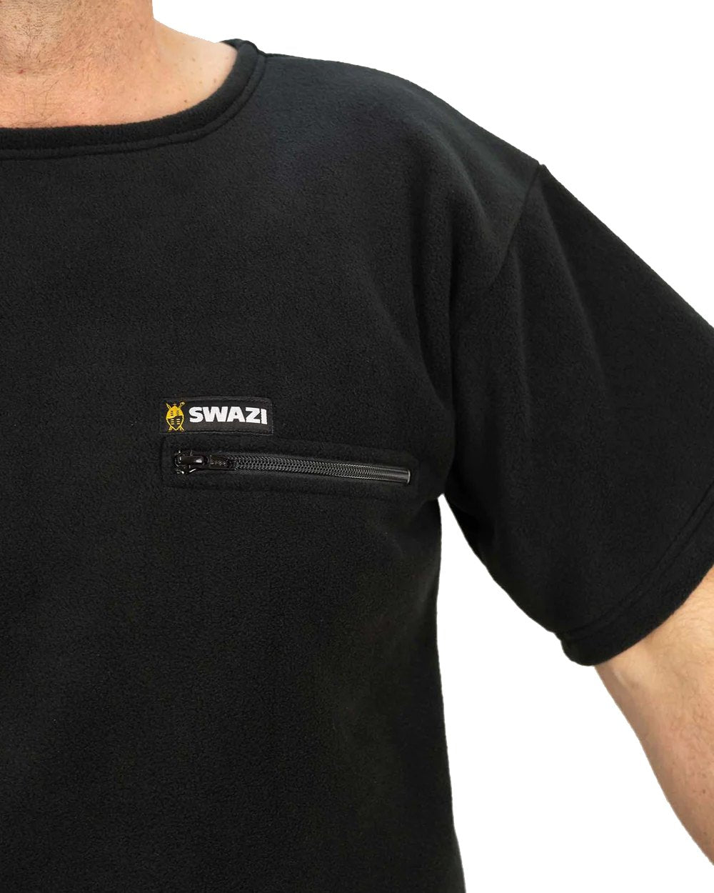 Black Coloured Swazi Bushmans Tee on white background #colour_black