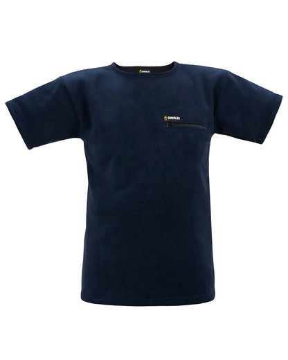 Navy Coloured Swazi Bushmans Tee on white background #colour_navy