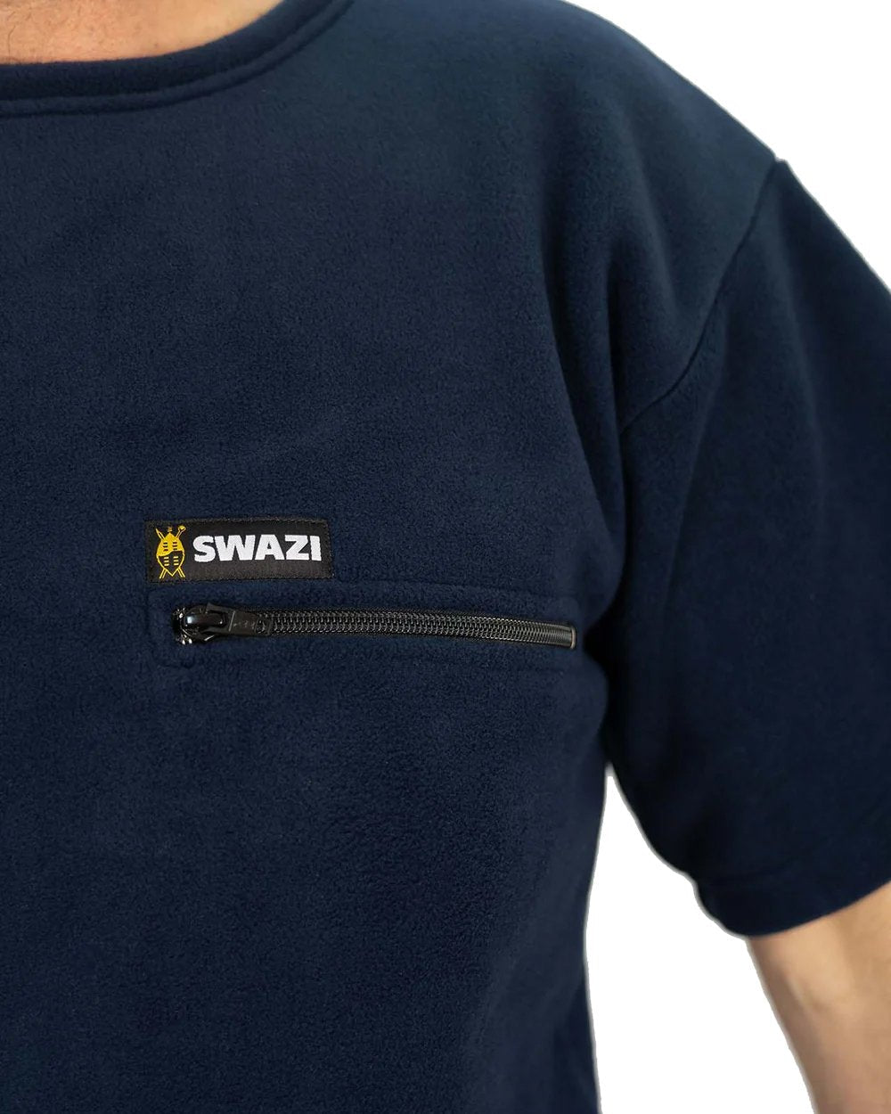 Navy Coloured Swazi Bushmans Tee on white background #colour_navy