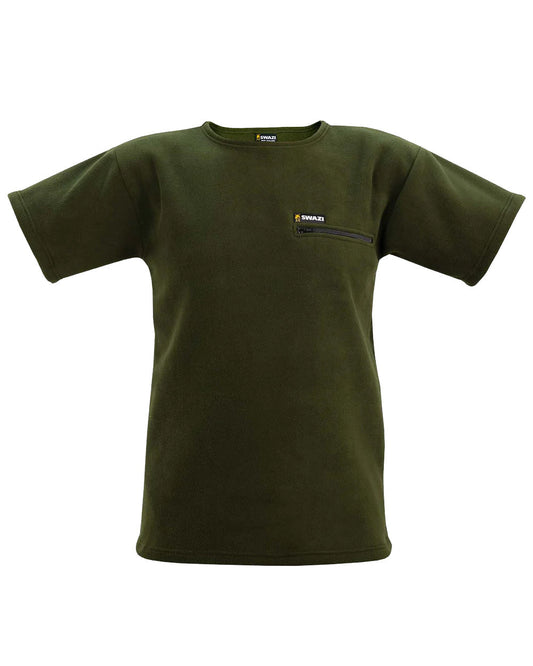 Olive Coloured Swazi Bushmans Tee on white background #colour_olive