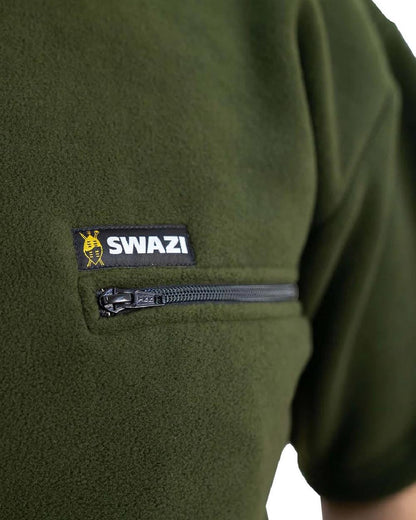 Olive Coloured Swazi Bushmans Tee on white background #colour_olive