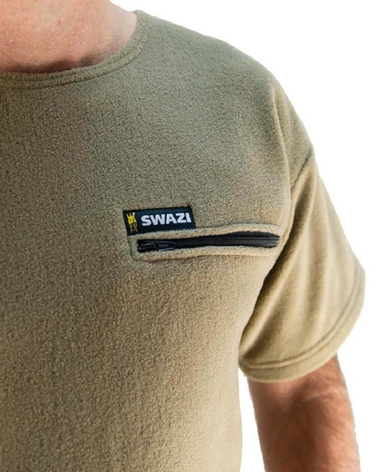 Tussock Coloured Swazi Bushmans Tee on white background #colour_tussock