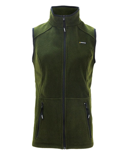 Olive Coloured Swazi Catlin Vest on white background #colour_olive