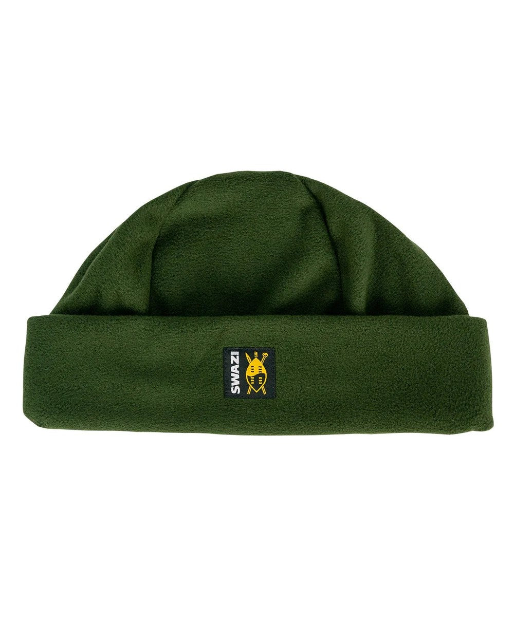 Olive Coloured Swazi Hasbeanie on white background #colour_olive