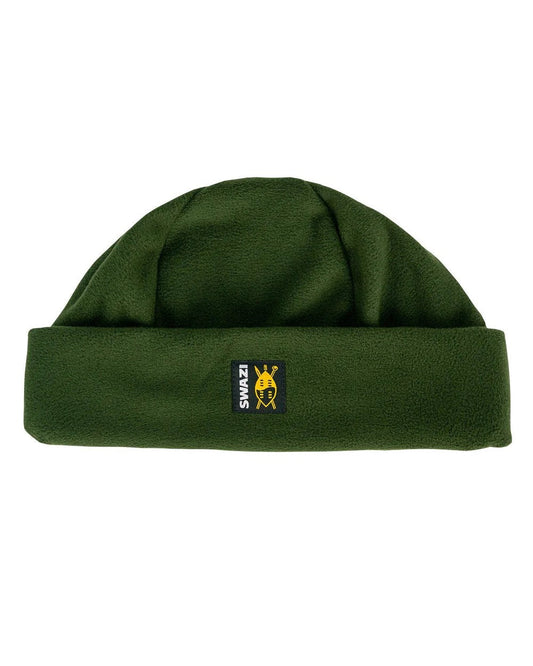 Olive Coloured Swazi Hasbeanie on white background #colour_olive