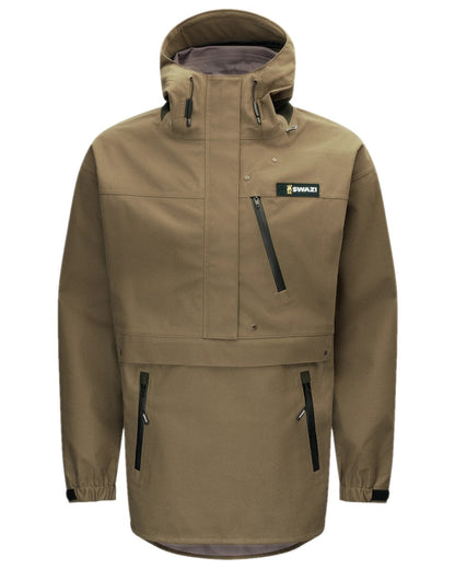 European Olive Coloured Swazi Kagoule Smock on white background #colour_european-olive