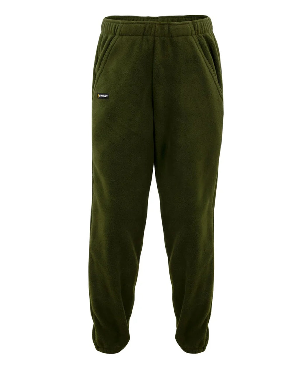 Olive coloured Swazi Kids Bush Pants on white background #colour_olive