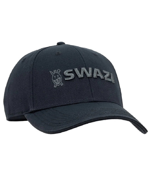 Black coloured Swazi Legend Cap on white background #colour_black