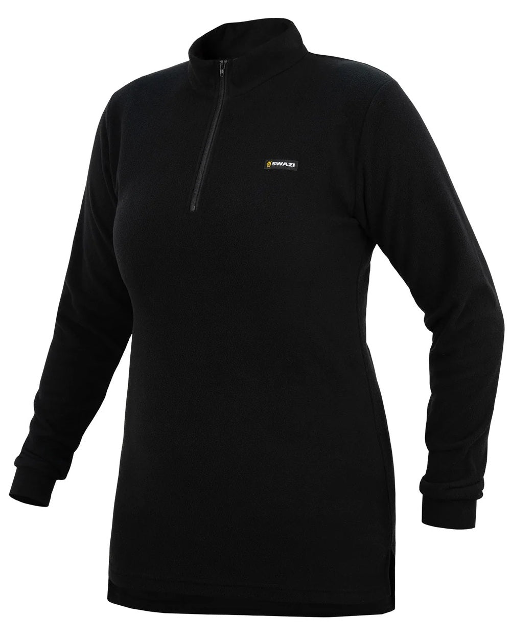 Black coloured Swazi Leithen Top on white background #colour_black