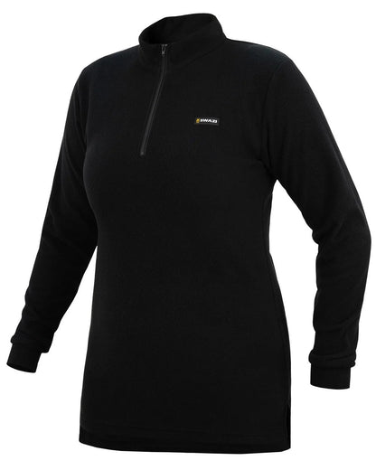 Black coloured Swazi Leithen Top on white background #colour_black