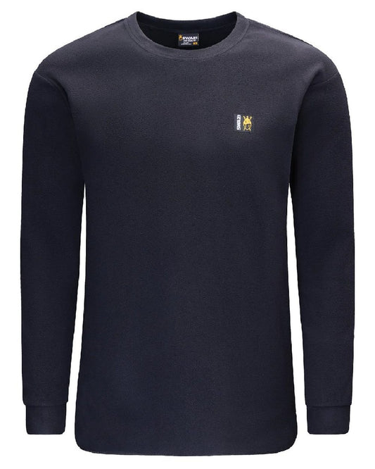 Black Coloured Swazi Long Sleeve Micro Top on white background #colour_black