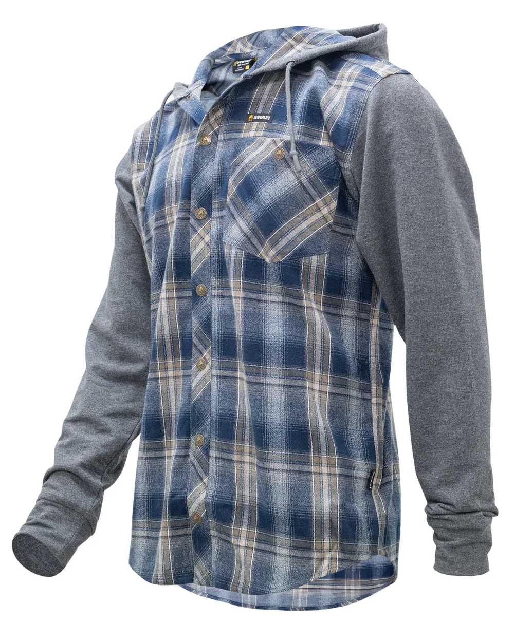 Navy coloured Swazi Mens Apprentice Shirt on white background #colour_navy