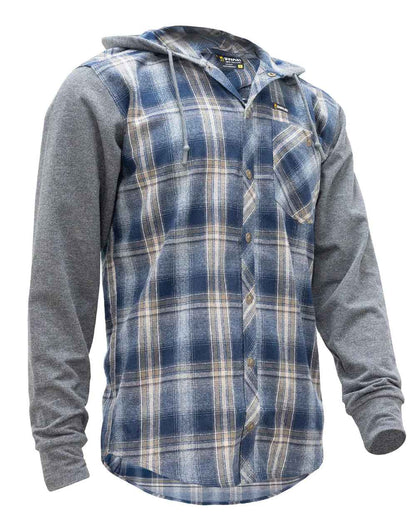 Navy coloured Swazi Mens Apprentice Shirt on white background #colour_navy