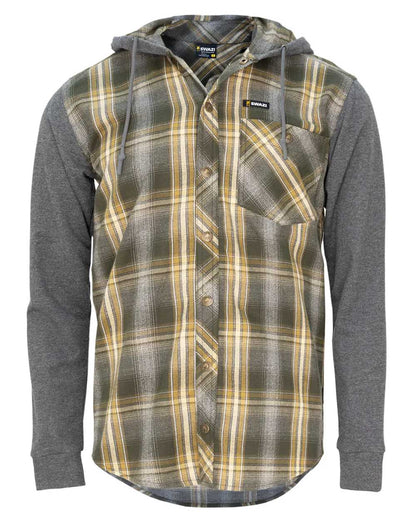 Olive coloured Swazi Mens Apprentice Shirt on white background #colour_olive