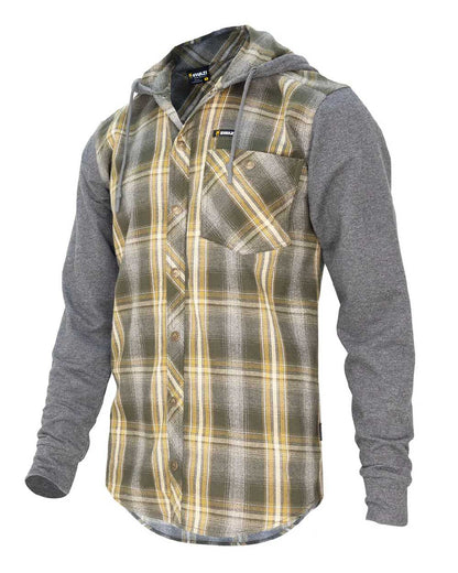 Olive coloured Swazi Mens Apprentice Shirt on white background #colour_olive