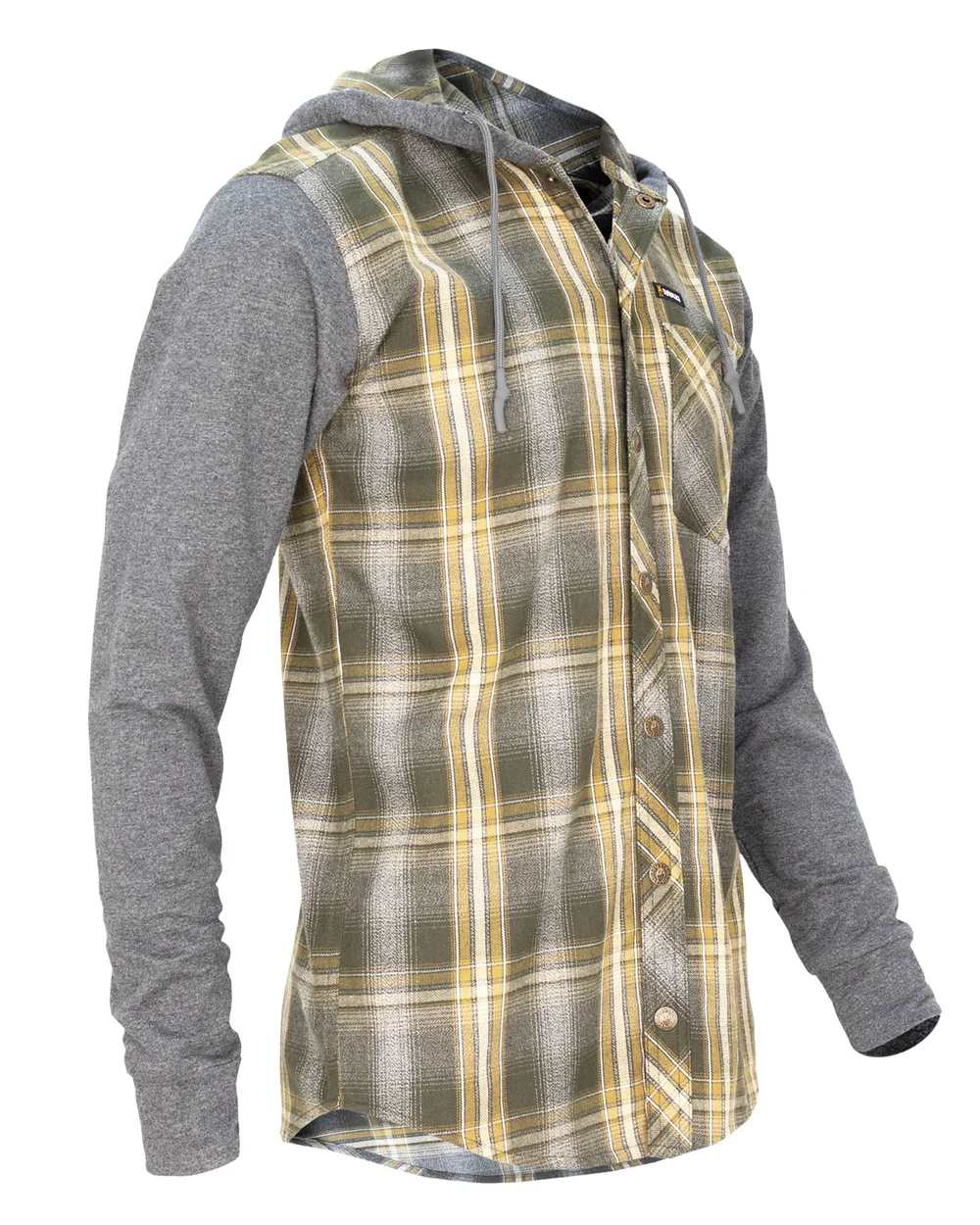 Olive coloured Swazi Mens Apprentice Shirt on white background #colour_olive