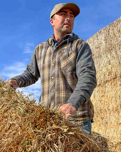 Olive coloured Swazi Mens Apprentice Shirt on sky background #colour_olive