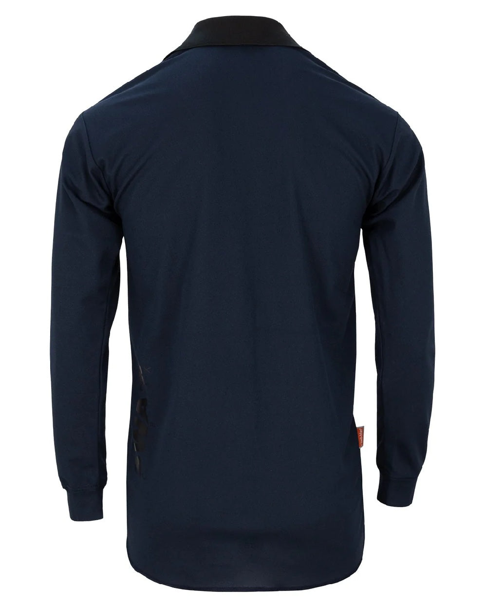 Navy coloured Swazi Mens Climb Max Long Sleeve Polo Shirt on white background #colour_navy