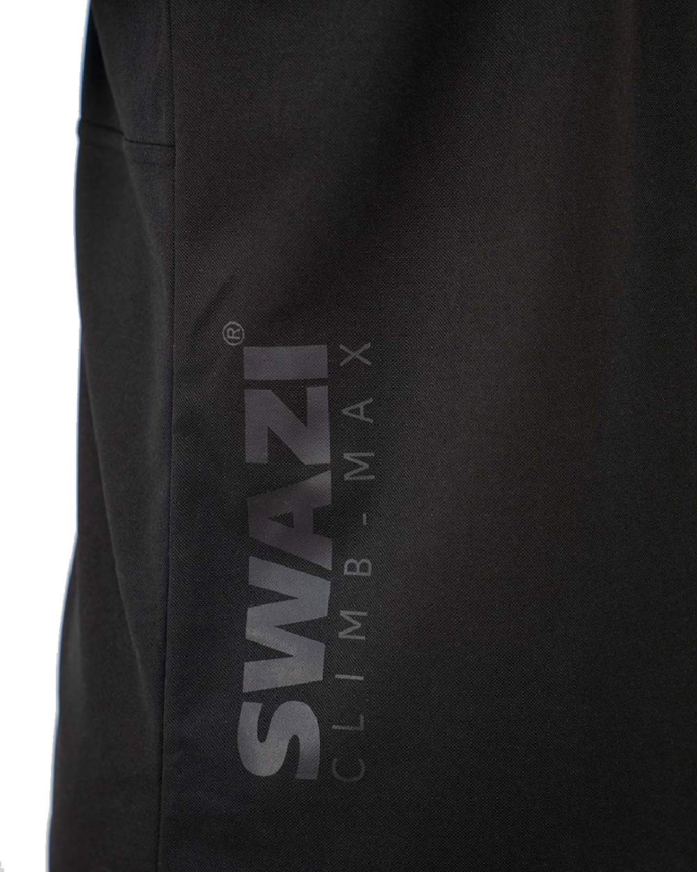 Black coloured Swazi Mens Climb Max Short Sleeve Polo T-Shirt on white background #colour_black