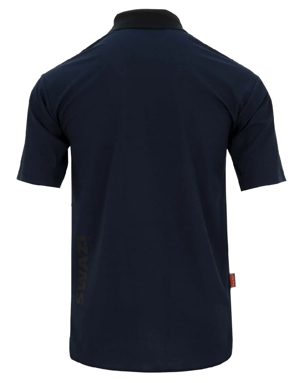 Navy coloured Swazi Mens Climb Max Short Sleeve Polo T-Shirt on white background #colour_navy
