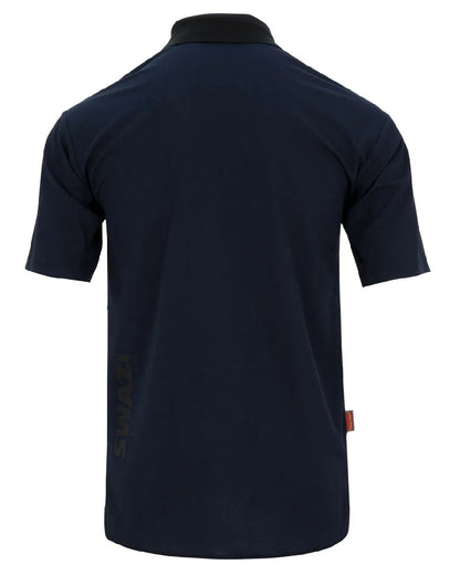 Navy coloured Swazi Mens Climb Max Short Sleeve Polo T-Shirt on white background #colour_navy